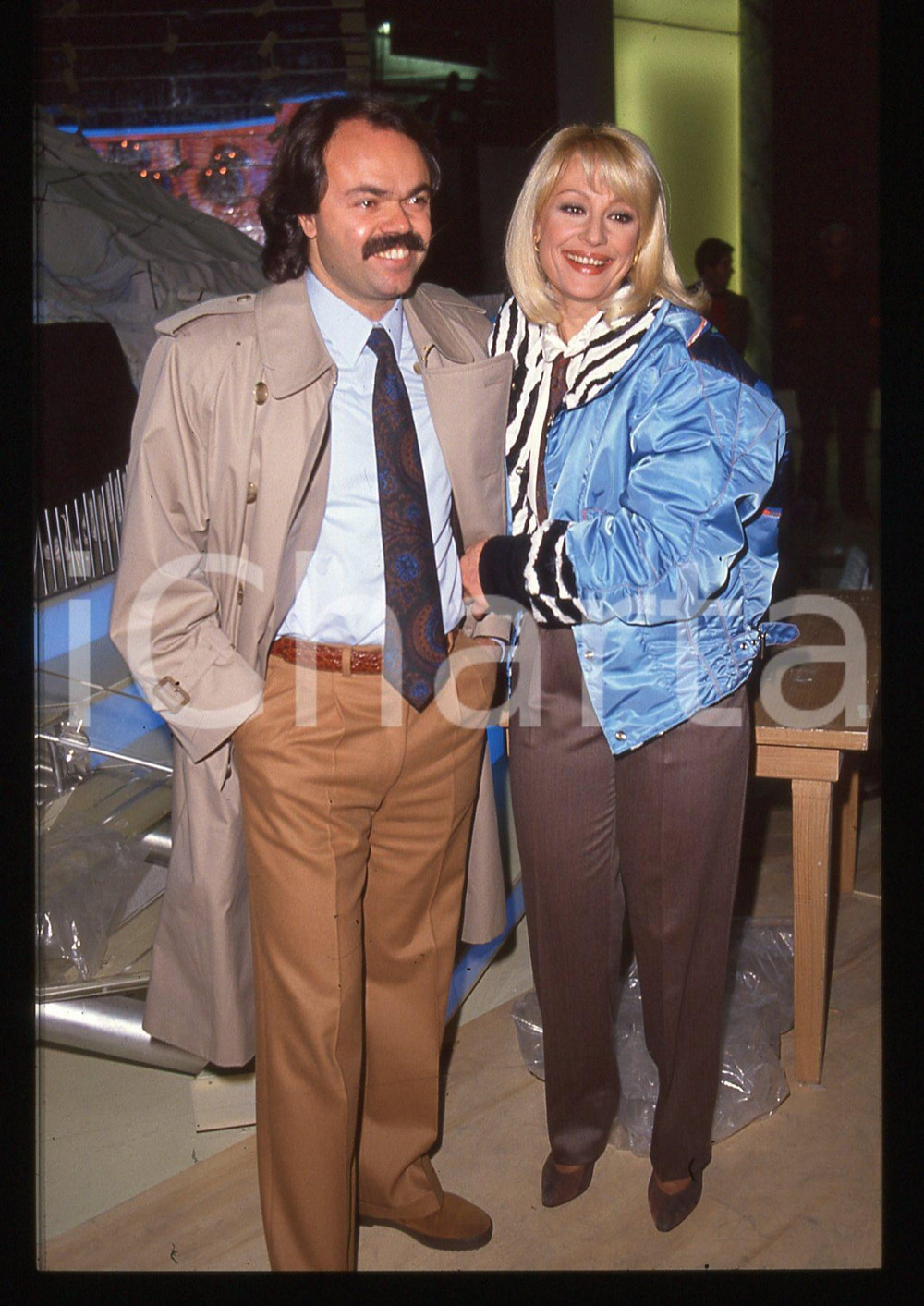35mm vintage slide* 1990ca TELEVISIONE  Raffaella CARRA' e Sergio Japino (8)
