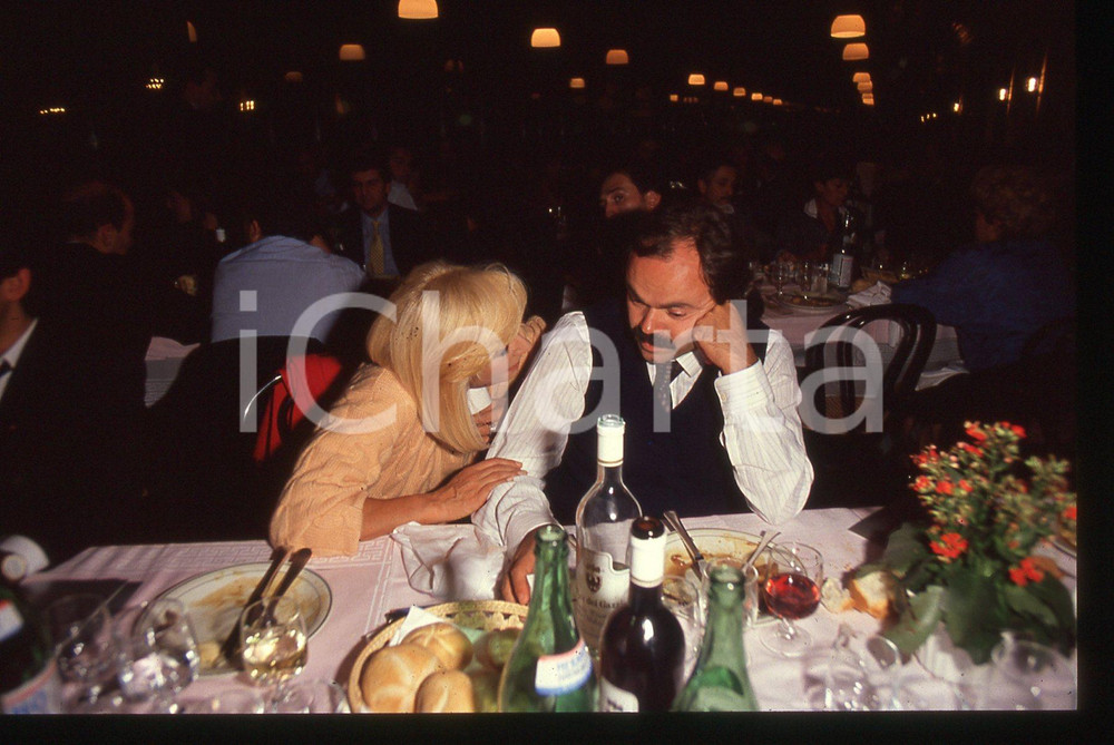 35mm vintage slide* 1990 TELEVISIONE - Raffaella CARRA' e Sergio JAPINO 