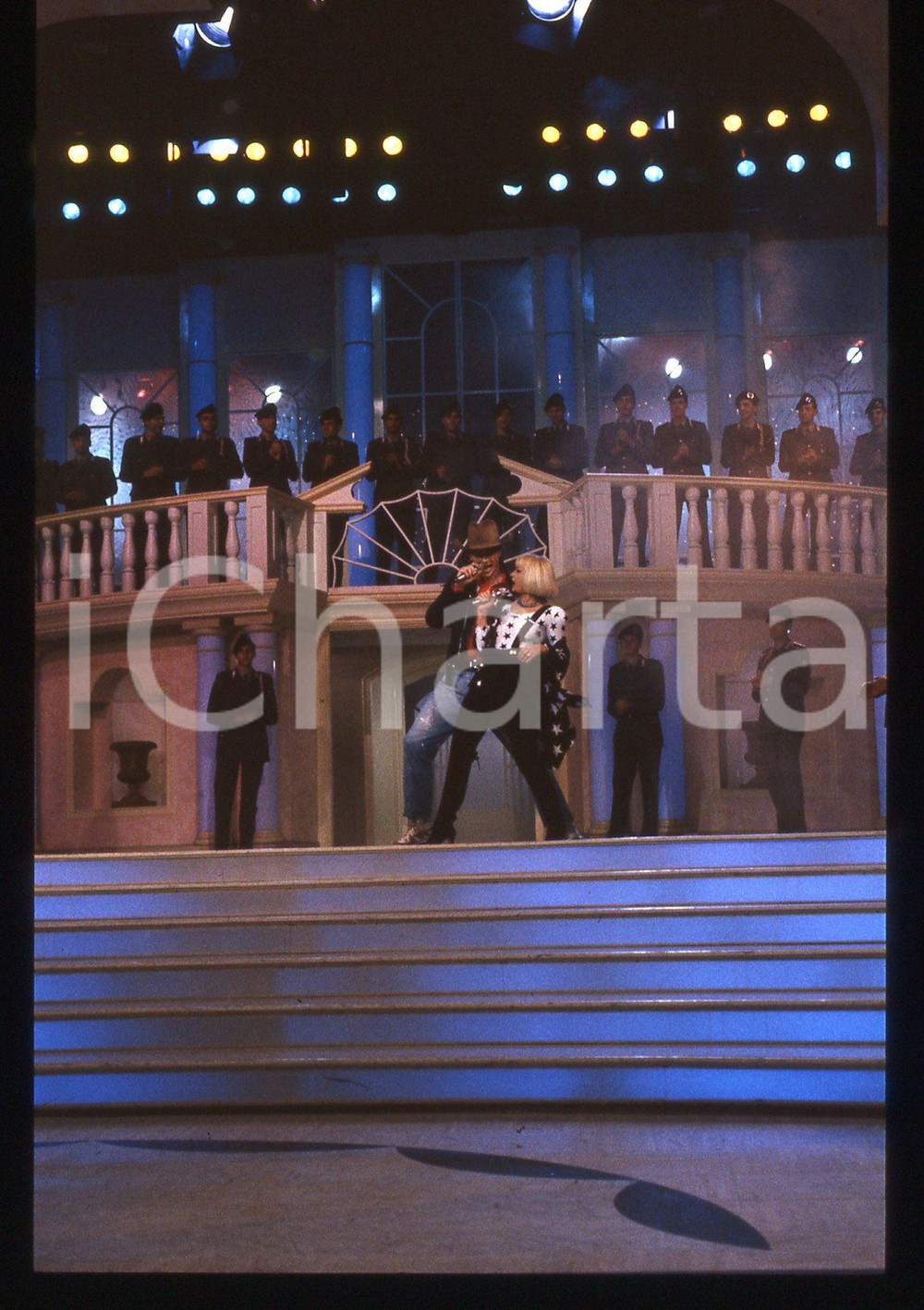 35mm vintage slide*1989 IL PRINCIPE AZZURRO Lorenzo JOVANOTTI e Raffaella CARRA'