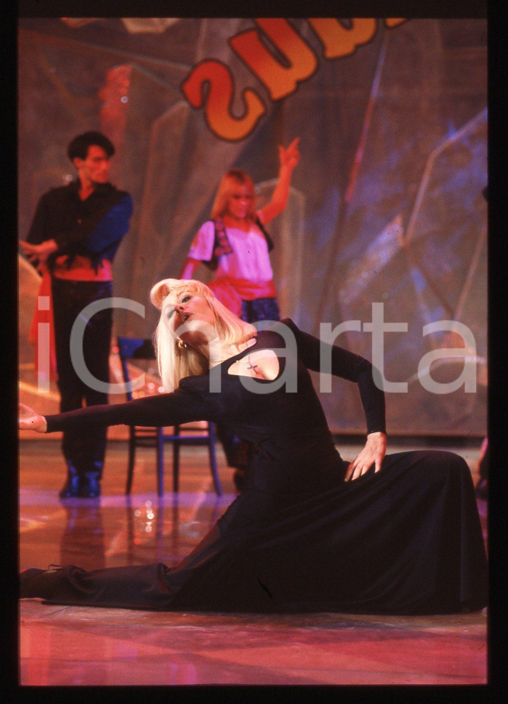 35mm vintage slide*1991 FANTASTICO 12 Raffaella CARRA' durante trasmissione 