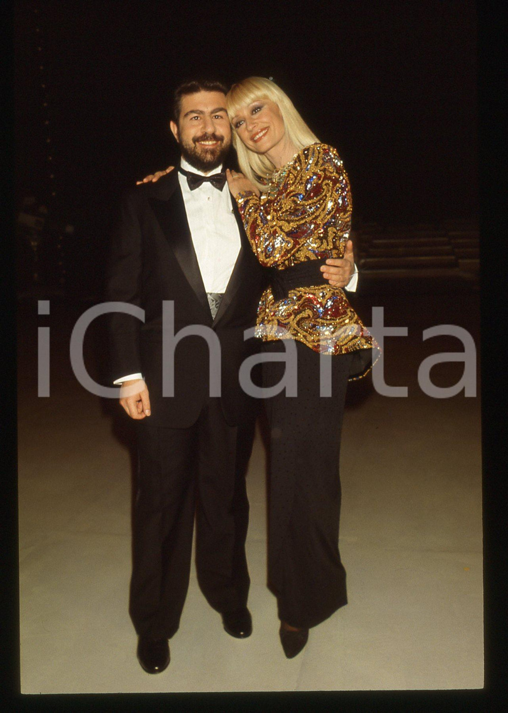 35mm vintage slide*1988 RAFFAELLA CARRA' SHOW Raffaella CARRA' e Lello ARENA *