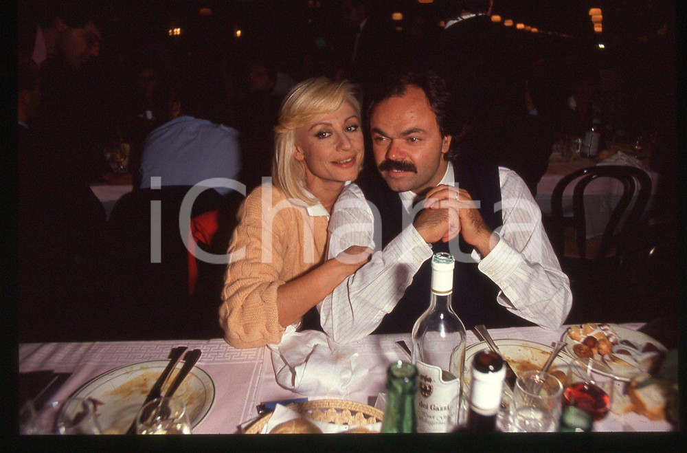 35mm vintage slide* 1990 TELEVISIONE - Raffaella CARRA' e Sergio JAPINO *