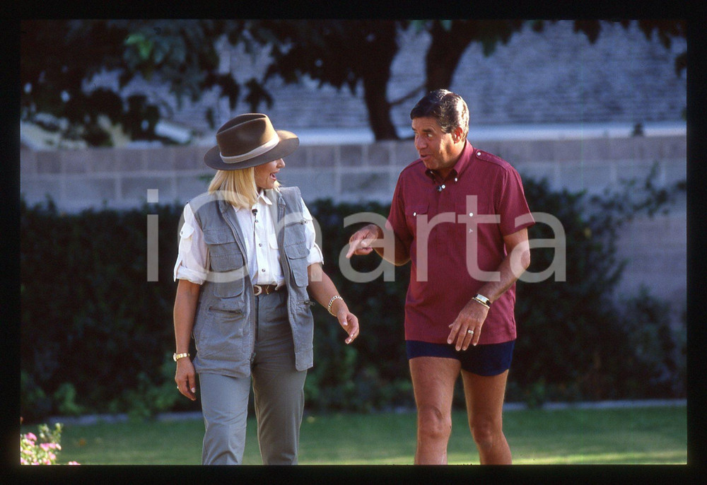 35mm vintage slide*1988 RAFFAELLA CARRA' SHOW - Raffaella CARRA' e Jerry LEWIS