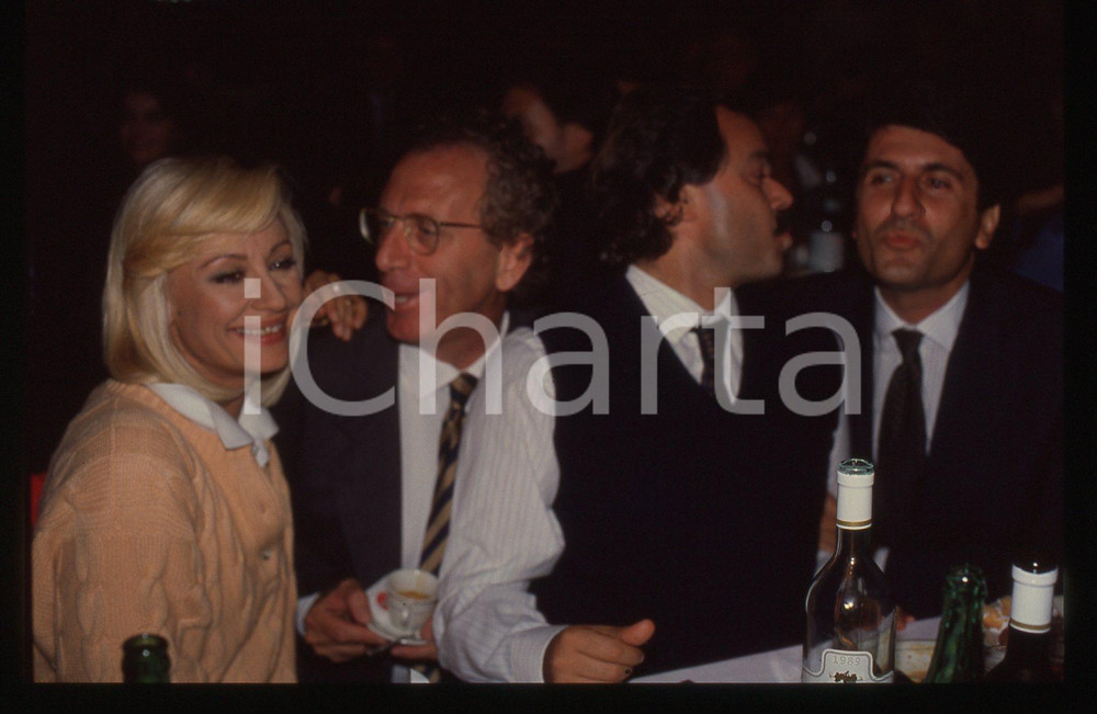 35mm vintage slide* 1990 TELEVISIONE Raffaella CARRA' con Gianni IPPOLITI *