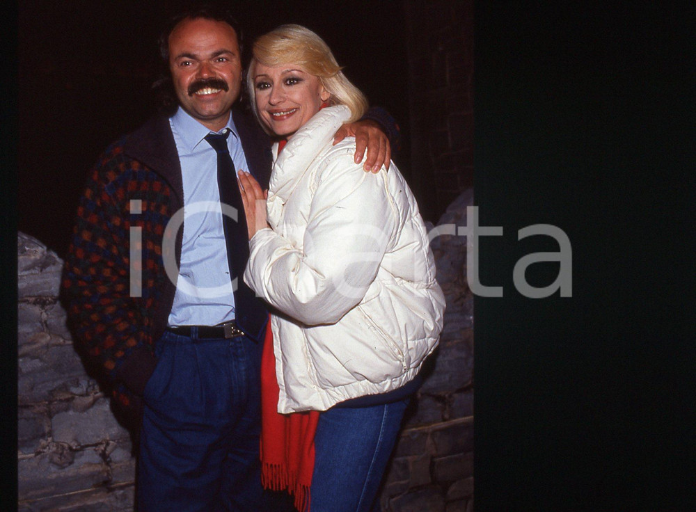 35mm vintage slide* 1990ca TELEVISIONE - Raffaella CARRA' e Sergio JAPINO (9)