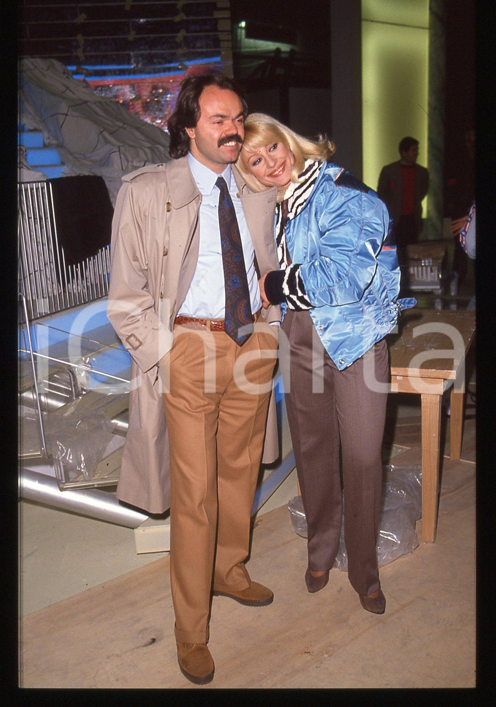 Fotografia d epoca originale 35mm vintage slide 1985ca ROMA  Raffaella CARRA  e Sergio JAPINO 14 1