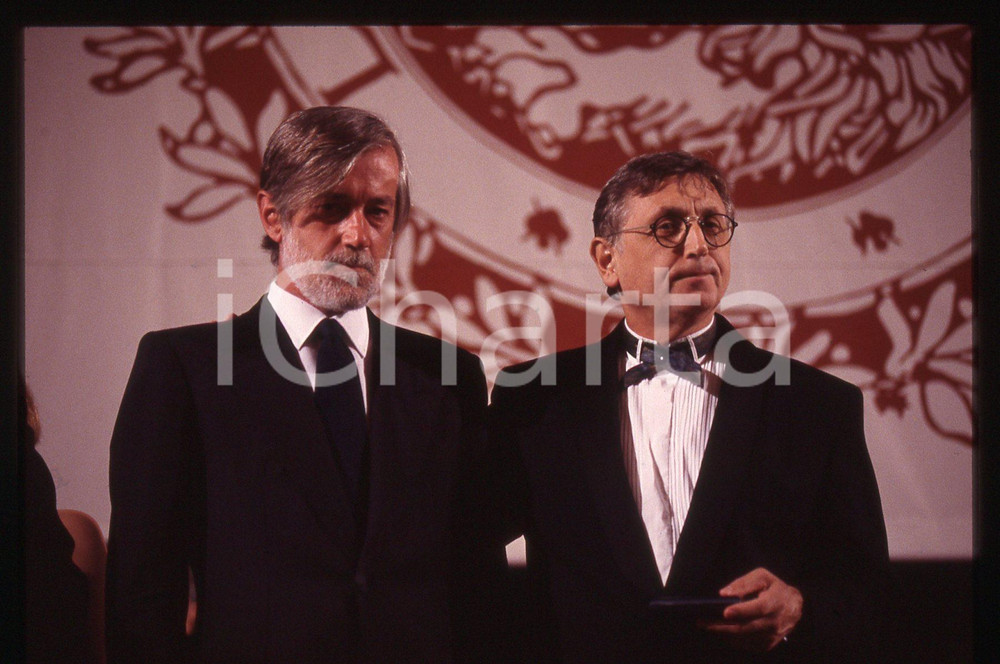 35mm vintage slide*1992 VENEZIA Festival CINEMA Jiri MENZEL e Carlo SCOGNAMIGLIO