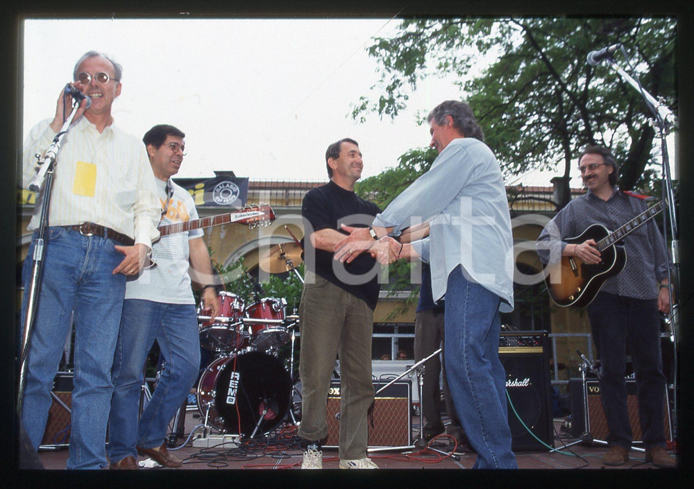 35mm vintage slide* 1997 BRESCIA - Pete BEST batterista BEATLES sul palcoscenico