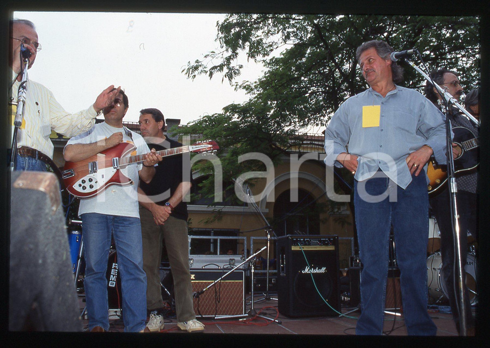 35mm vintage slide* 1997 BRESCIA Pete BEST batterista BEATLES sul palcoscenico