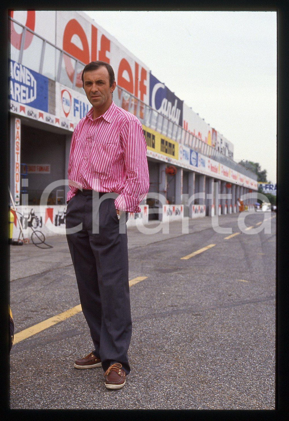 35mm vintage slide* 1985ca MONZA FORMULA 1 - Enzo COLONI ritratto ai box (5)