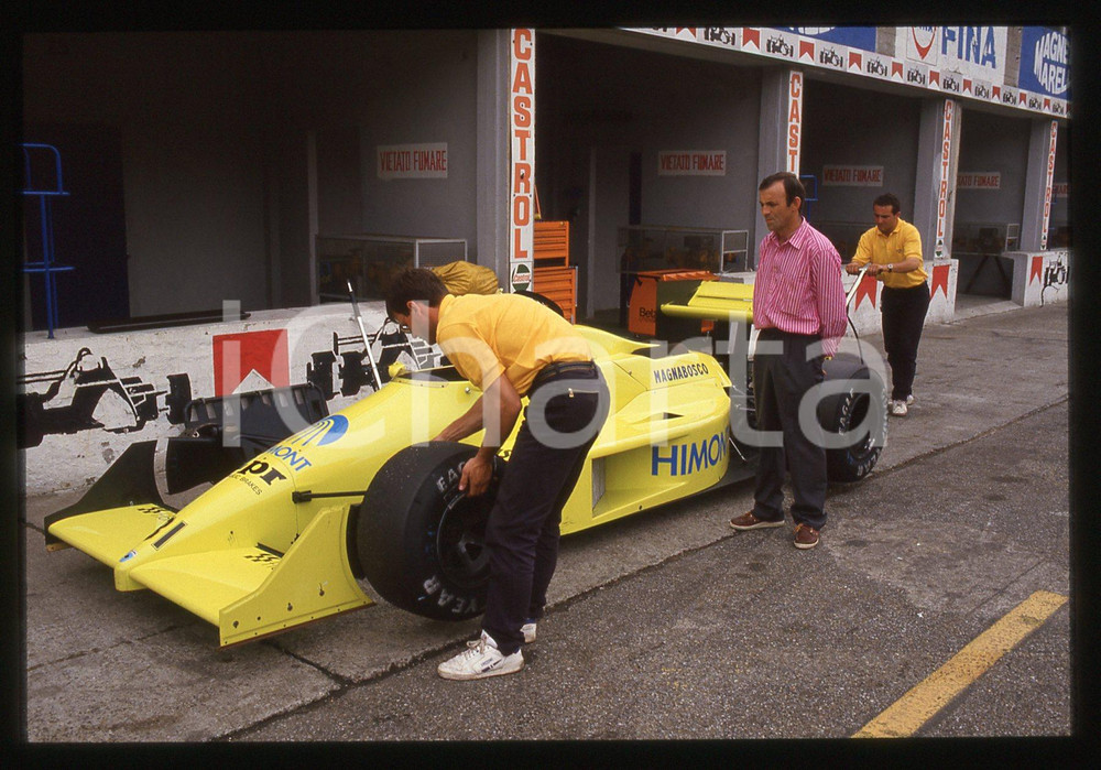 35mm vintage slide* 1985ca MONZA F1 - Enzo COLONI con la vettura da corsa (3)