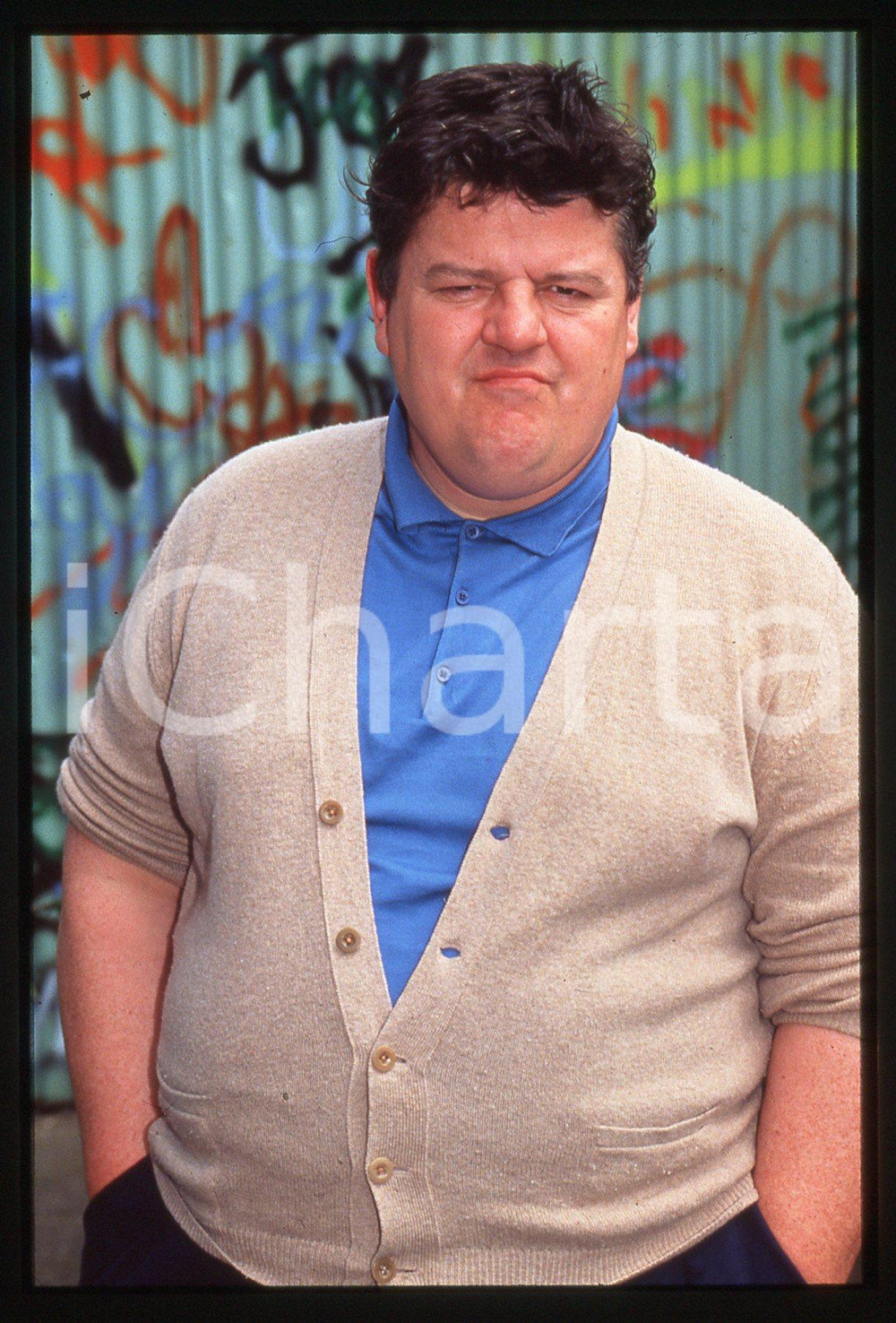 35mm vintage slide* 1990ca CINEMA - Robbie COLTRANE ritratto dell'attore