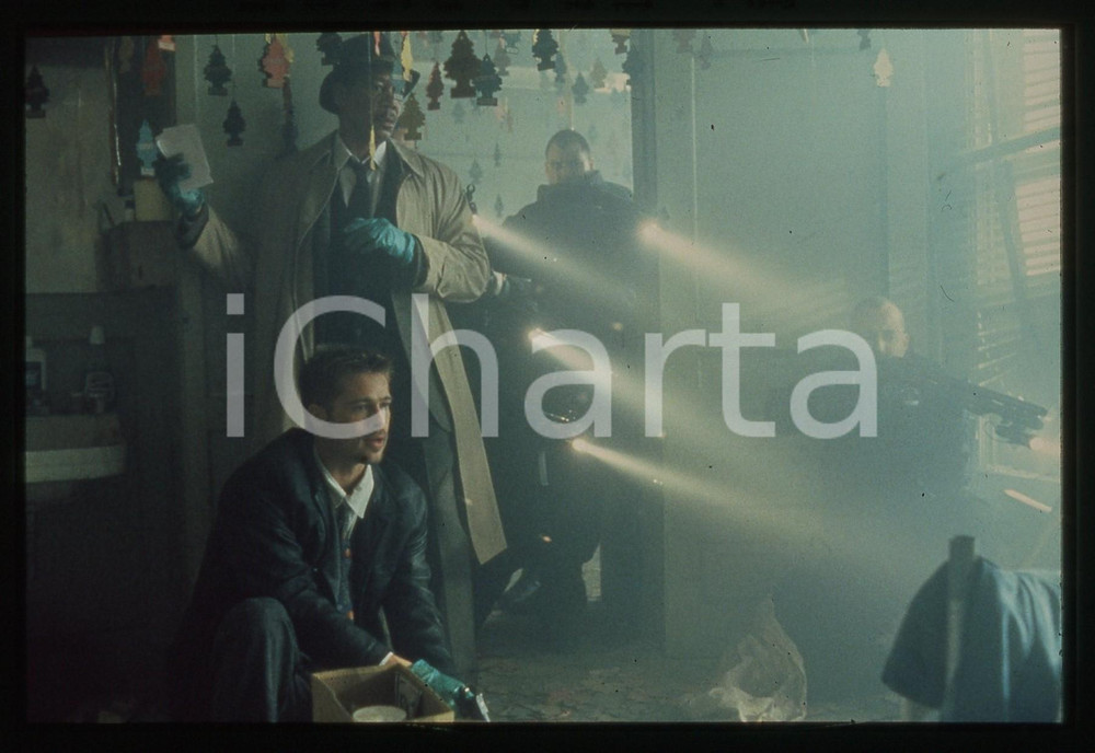 35mm vintage slide* 1995 SEVEN Brad PITT e Morgan FREEMAN in una scena del film