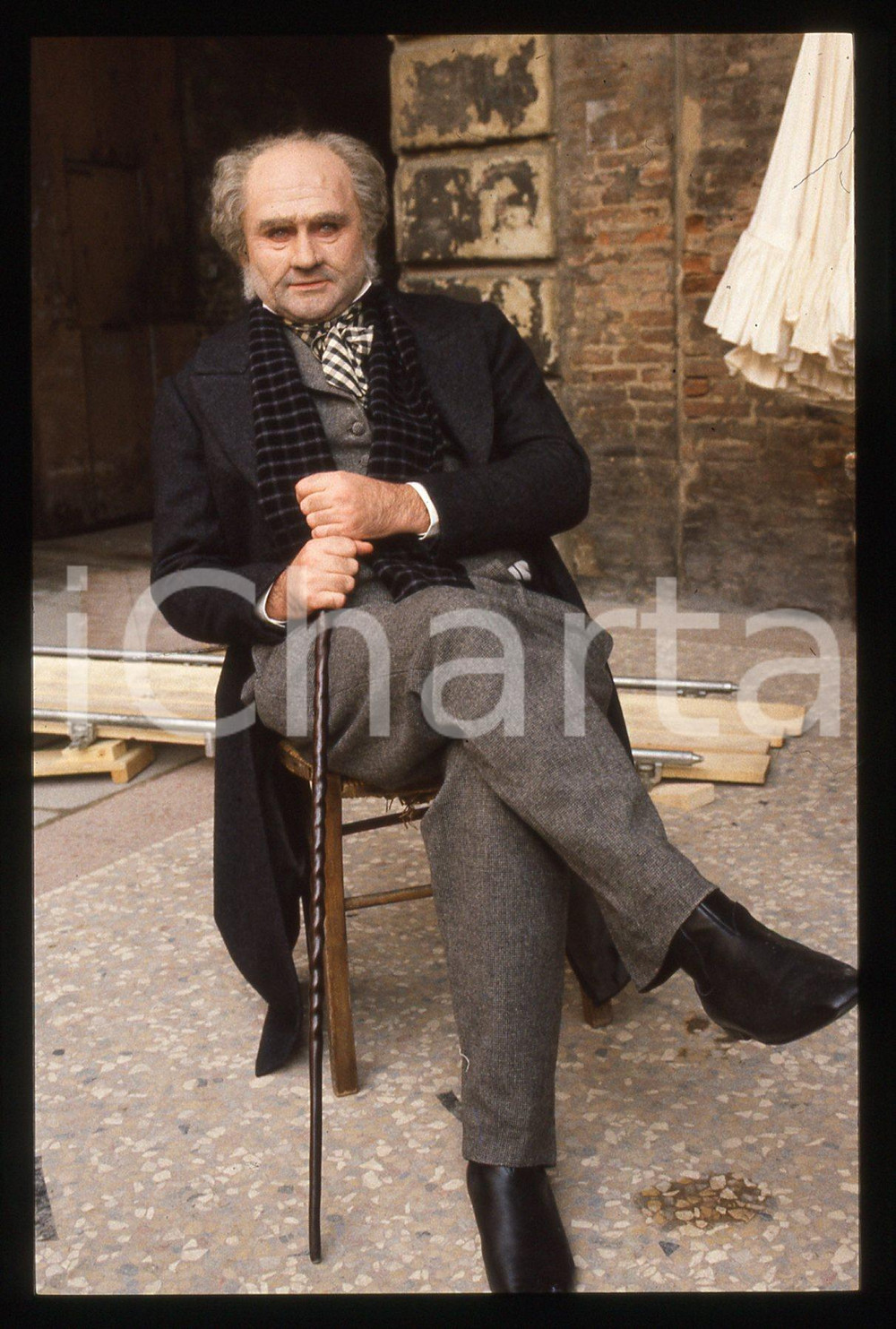 Fotografia d epoca originale 35mm vintage slide 1991 Film ROSSINI! ROSSINI!  Pino TOSCA sul set 1