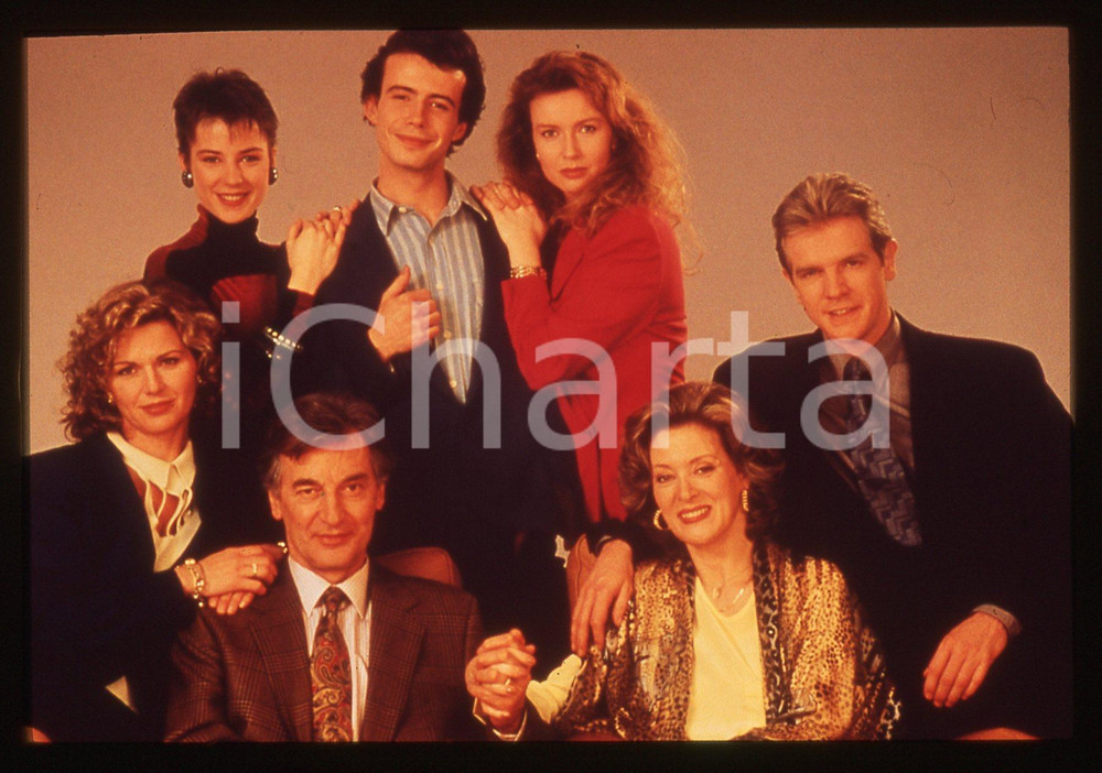 Fotografia d epoca originale 35mm vintage slide 1991 RIVIERA  Jean MANSON con il cast della serie TV 1