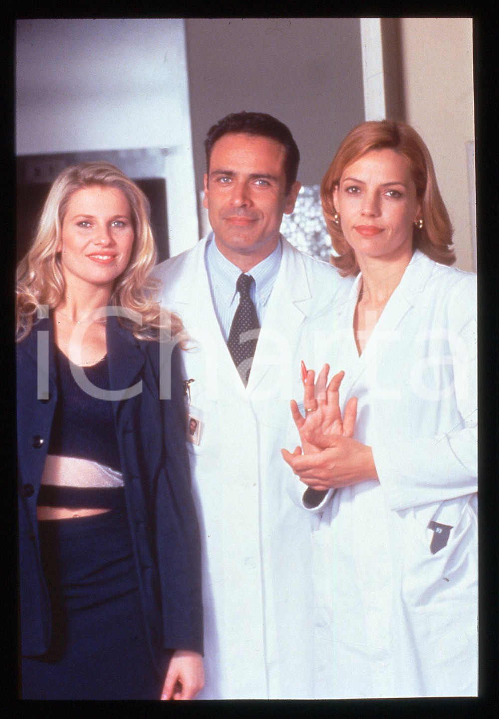 Fotografia d epoca originale 35mm vintage slide 1998 UNA DONNA PER AMICO  Enzo DE CARO e Elisabetta GARDINI 1