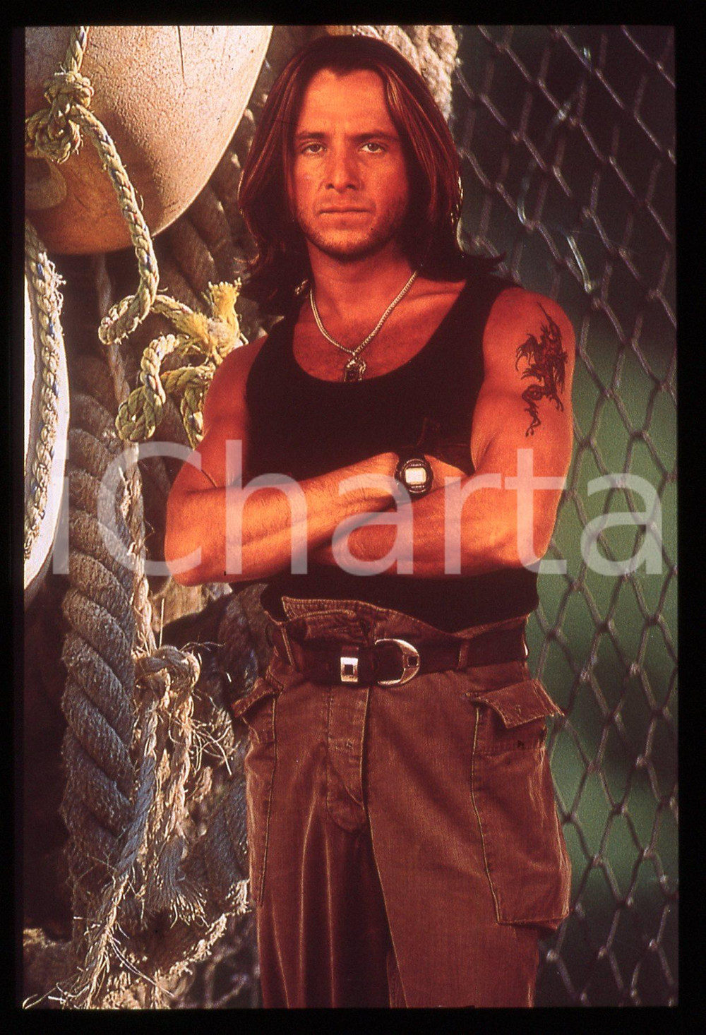 Fotografia d epoca originale 35mm vintage slide 1997 Telenovelas URAGANO  Eduardo PALOMO ritratto attore 1