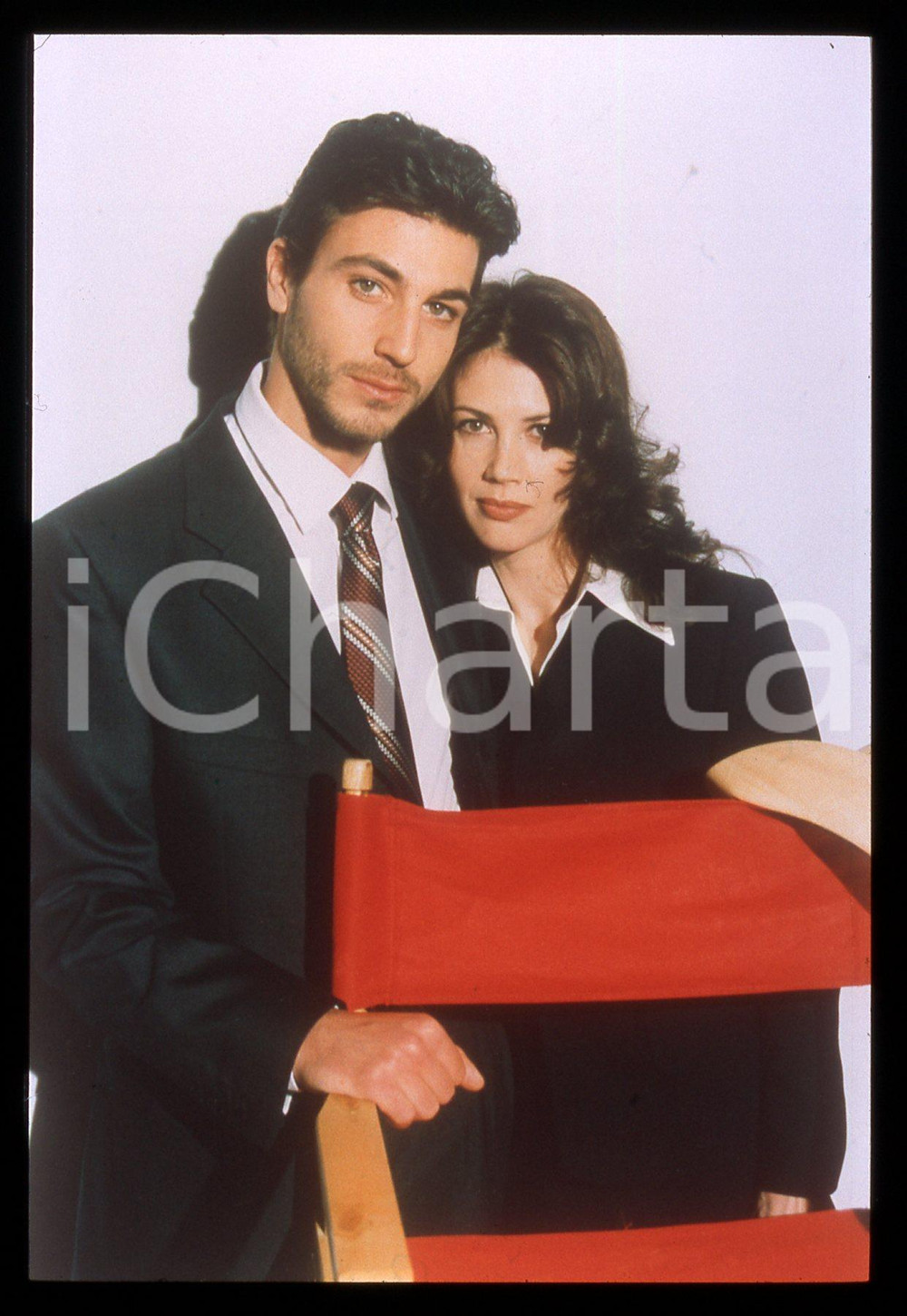 Fotografia d epoca originale 35mm vintage slide 1999 Film Tv TRE ADDII  Daniele LIOTTI e Anne ROUSSEL 1