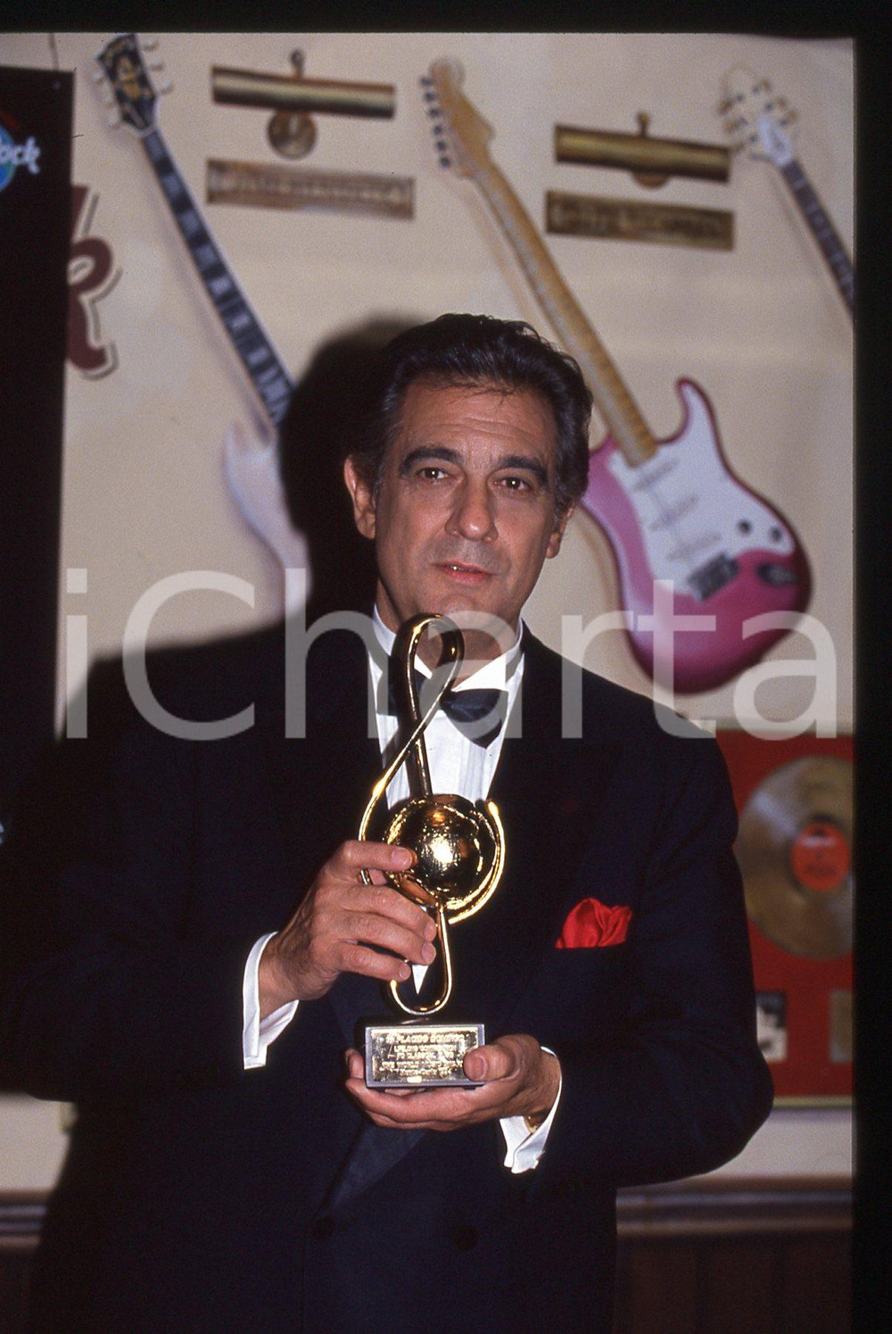 35mm vintage slide* 1985ca MONTECARLO Plácido DOMINGO durante una premiazione