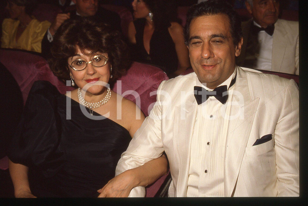 35mm vintage slide* 1986 CANNES - Placido DOMINGO e Marta ORNELAS 