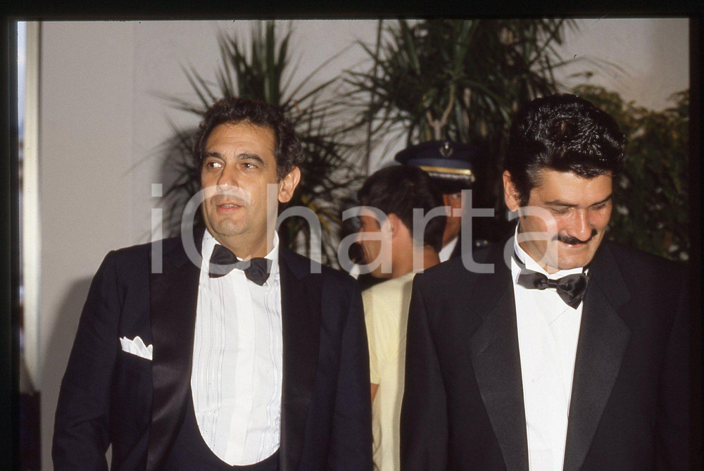 Fotografia d epoca originale 35mm vintage slide 1985ca MUSICA  Placido DOMINGO e Justino DIAZ 1