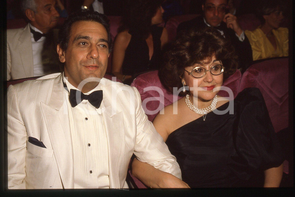 35mm vintage slide* 1986 CANNES - Placido DOMINGO e Marta ORNELAS (2)