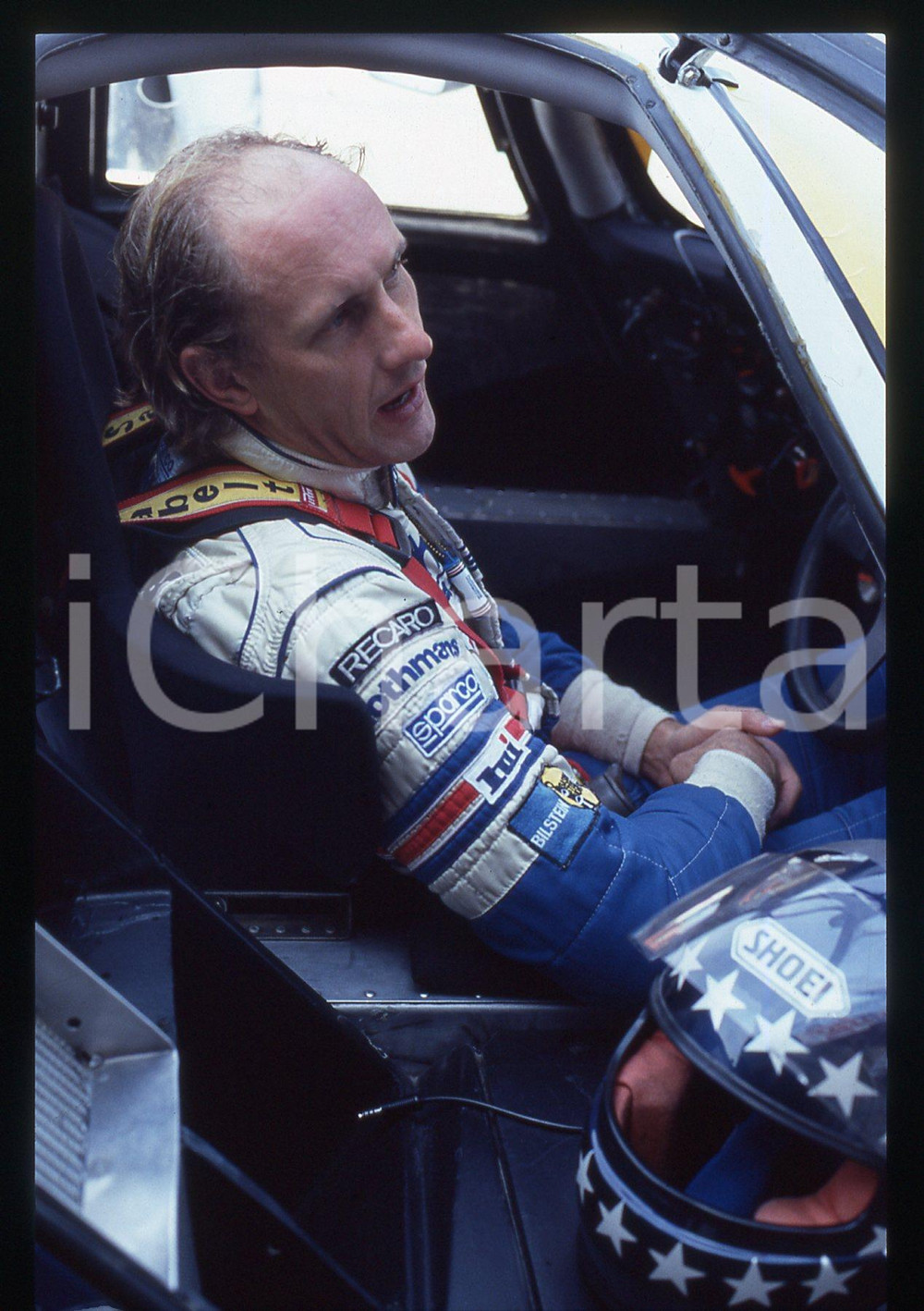 35mm vintage slide* 1990ca AUTOMOBILISMO - Hans-Joachim STUCK ritratto pilota
