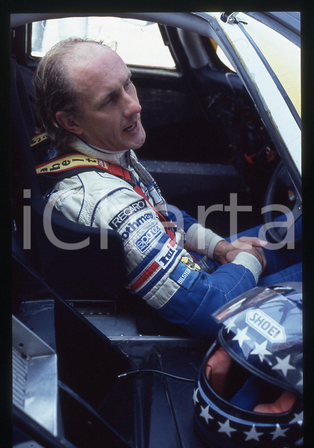 Fotografia d epoca originale 35mm vintage slide1990ca AUTOMOBILISMO  HansJoachim STUCK ritratto pilota 3 1