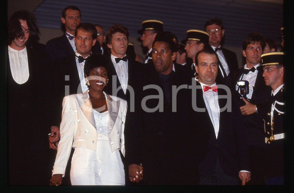 35mm vintage slide* 1993 Festival CANNES - Denzel WASHINGTON e Pauletta PEARSON