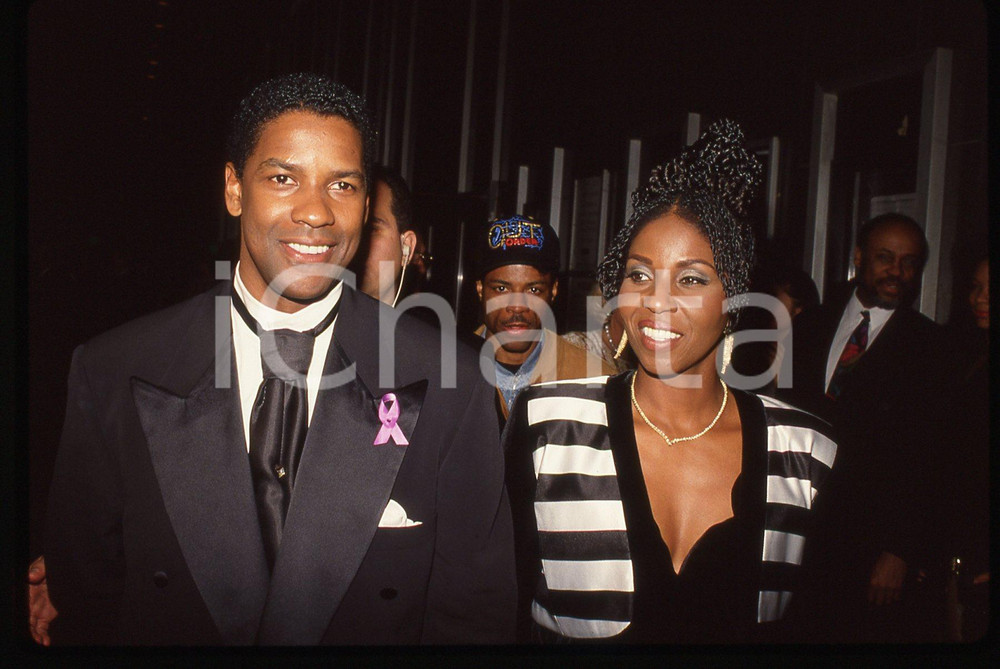 35mm vintage slide* 1993 ACADEMY AWARDS Denzel WASHINGTON e Pauletta PEARSON (2)