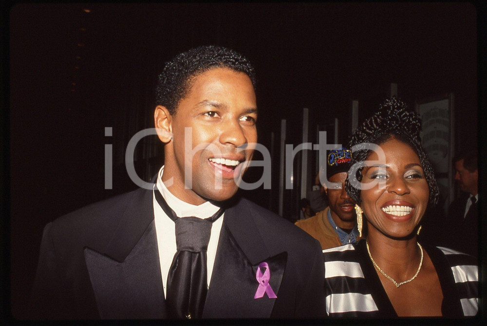 35mm vintage slide* 1993 ACADEMY AWARDS Denzel WASHINGTON e Pauletta PEARSON (4)