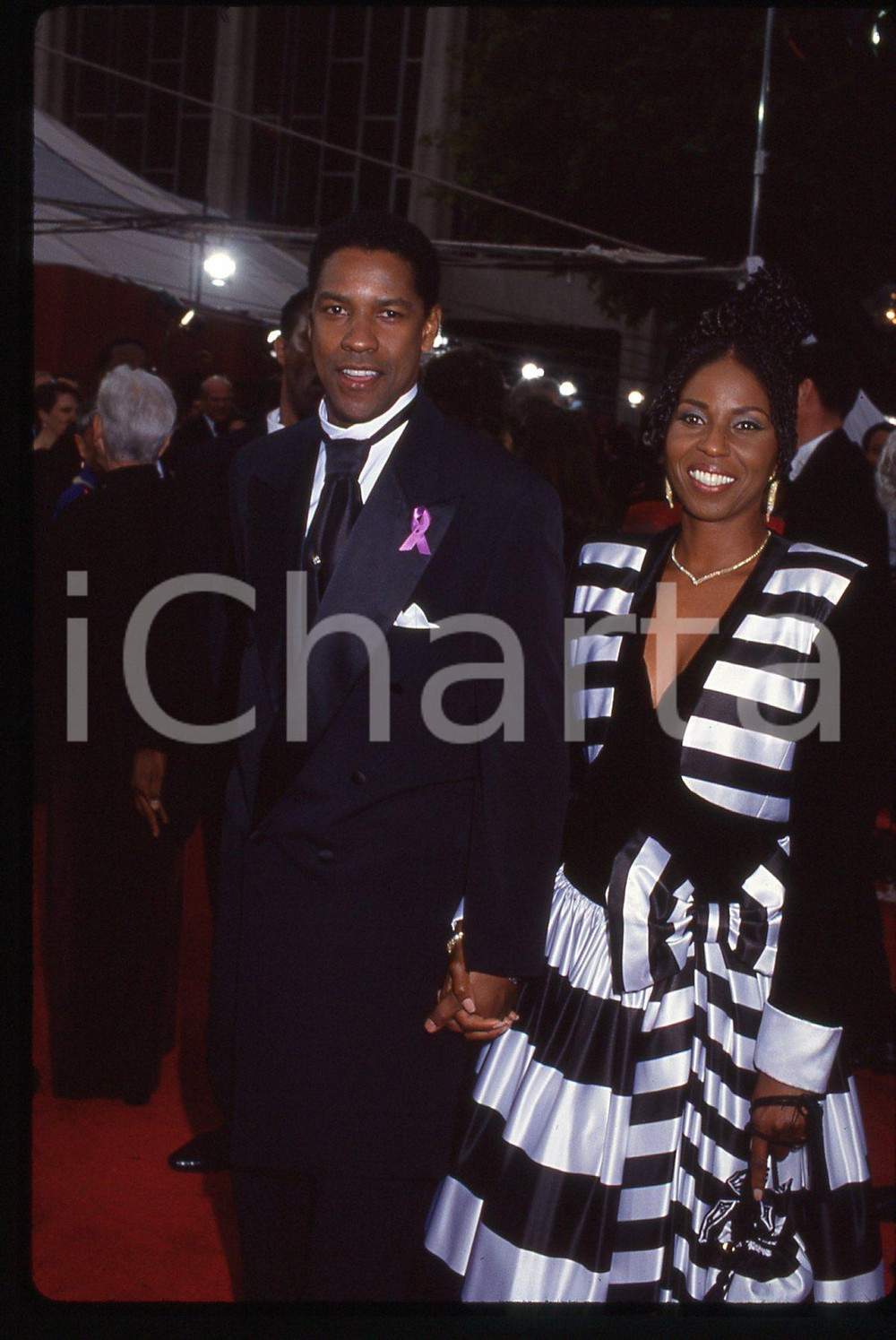 35mm vintage slide* 1993 ACADEMY AWARDS Denzel WASHINGTON e Pauletta PEARSON (5)