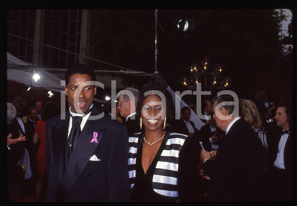 35mm vintage slide* 1993 ACADEMY AWARDS Denzel WASHINGTON e Pauletta PEARSON (6)