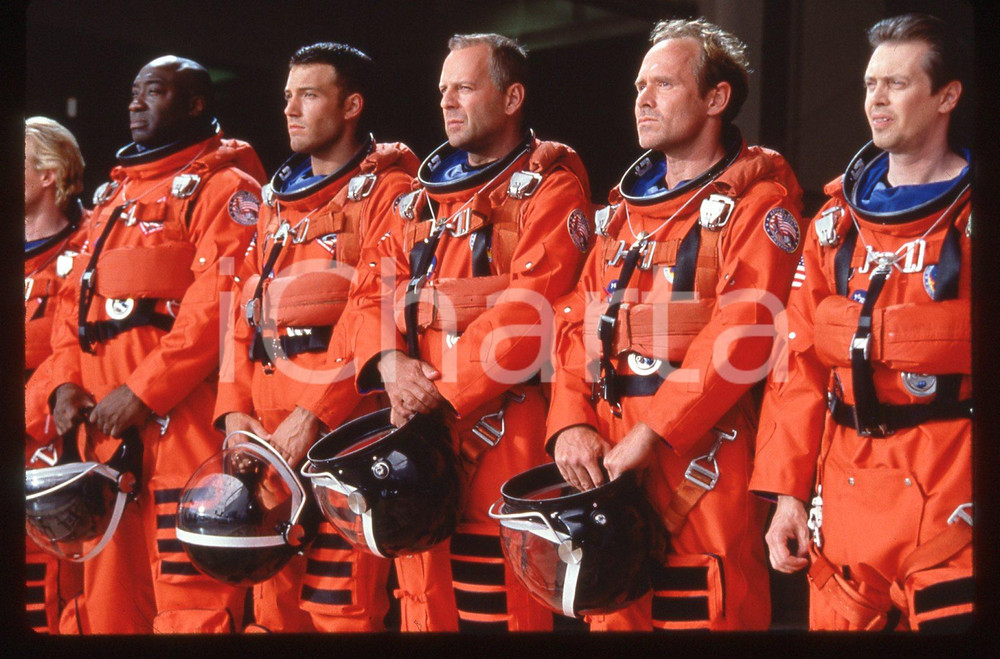 Fotografia d'epoca originale 35mm vintage slide* 1998 ARMAGEDDON - Bruce WILLIS e Ben AFFLECK in una scena 1
