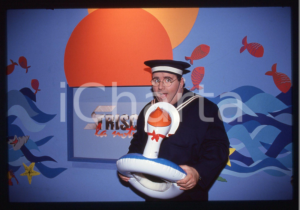 35mm vintage slide* 1992 STRISCIA LA NOTIZIA  Gianni FANTONI ritratto conduttore