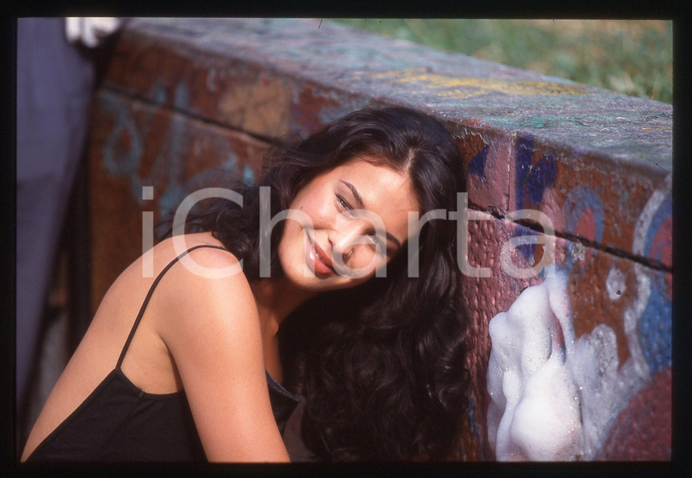 35mm vintage slide*2000 MILANO Megan GALE testimonial campagna anti graffiti (6)