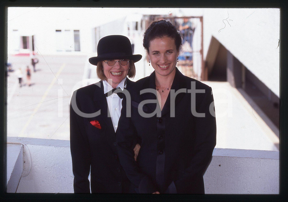 Fotografia d epoca originale 35mm vintage slide 1995 Festival di CANNES  Andie MACDOWELL e Diane KEATON 1