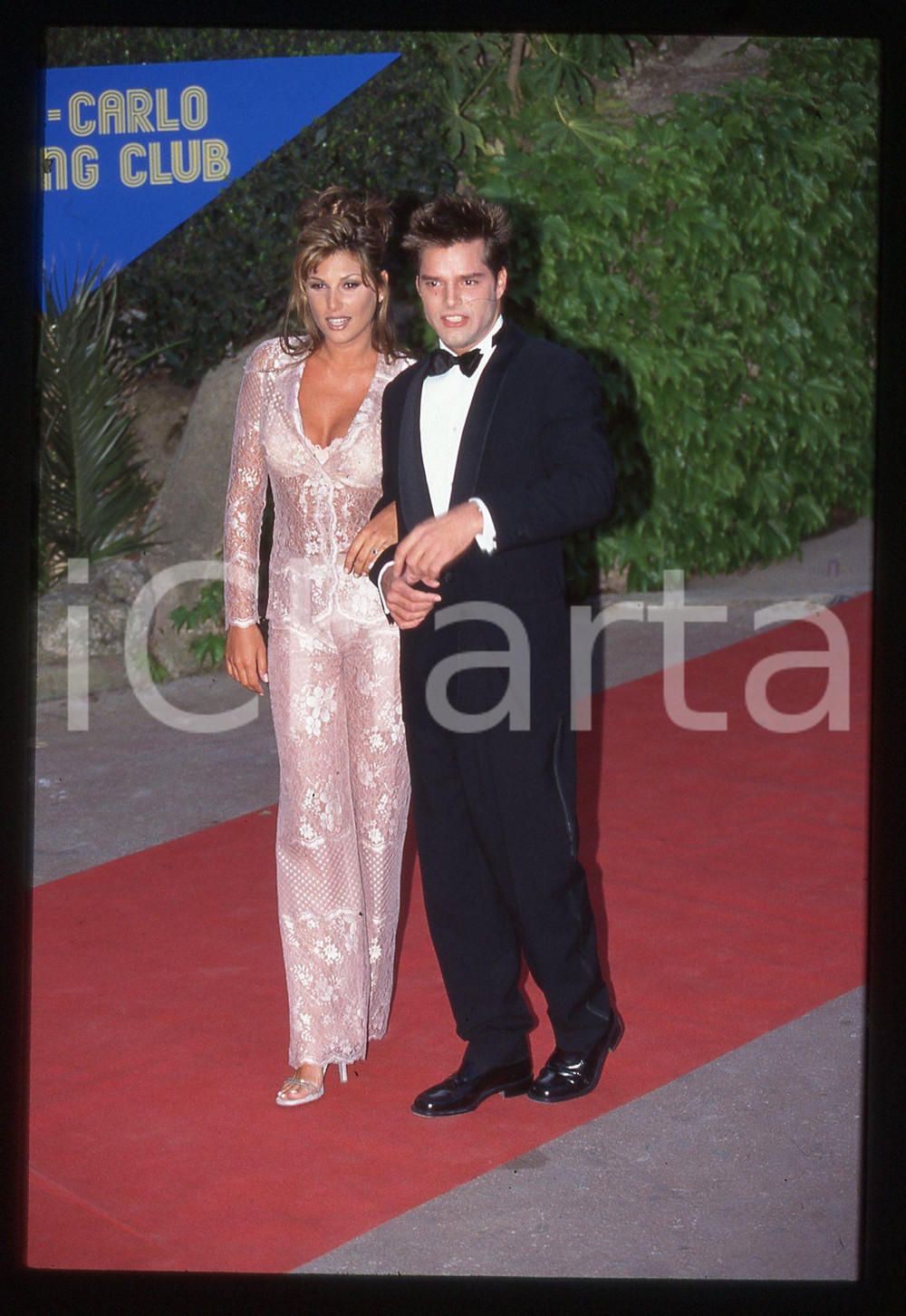 35mm vintage slide* 1990ca MONTECARLO - Ricky MARTIN e Daisy FUENTES