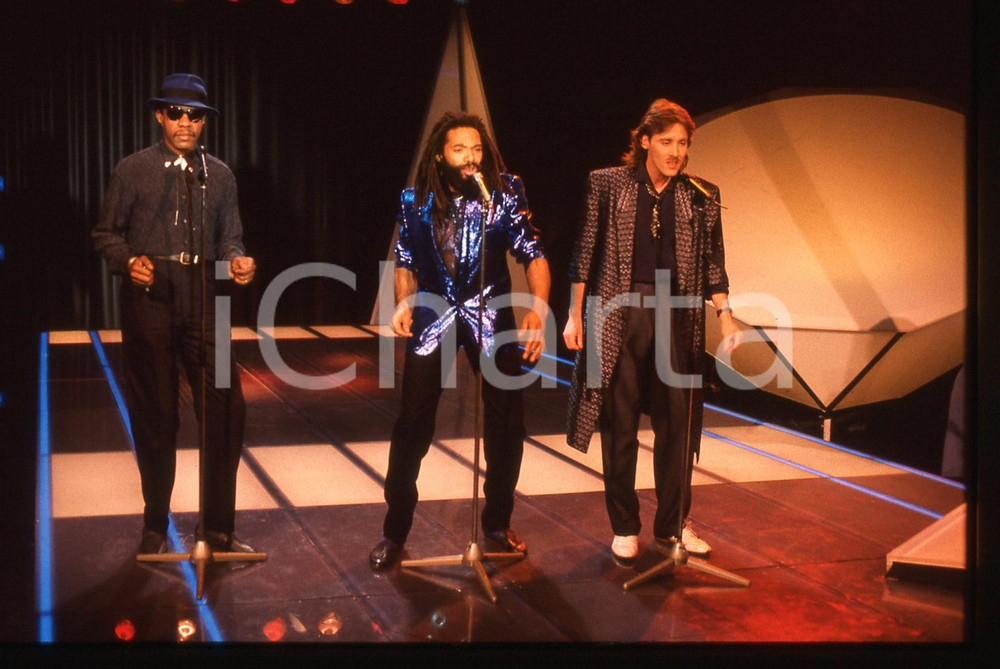 35mm vintage slide* 1986 MUSICA - BAD BOYS BLUE sul set del video LADY BLUE (5)