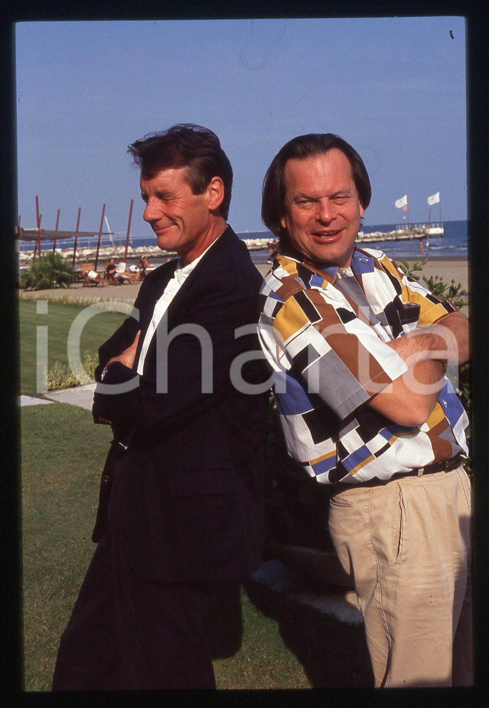 35mm vintage slide* 1990ca LIDO DI VENEZIA- Terry GILLIAM e Michael PALIN (2)