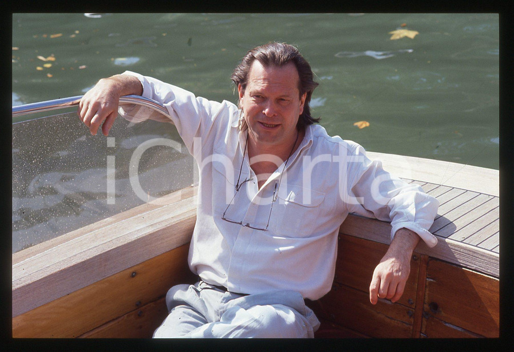 35mm vintage slide* 1991 VENEZIA - Terry GILLIAM ritratto su un motoscafo (3)