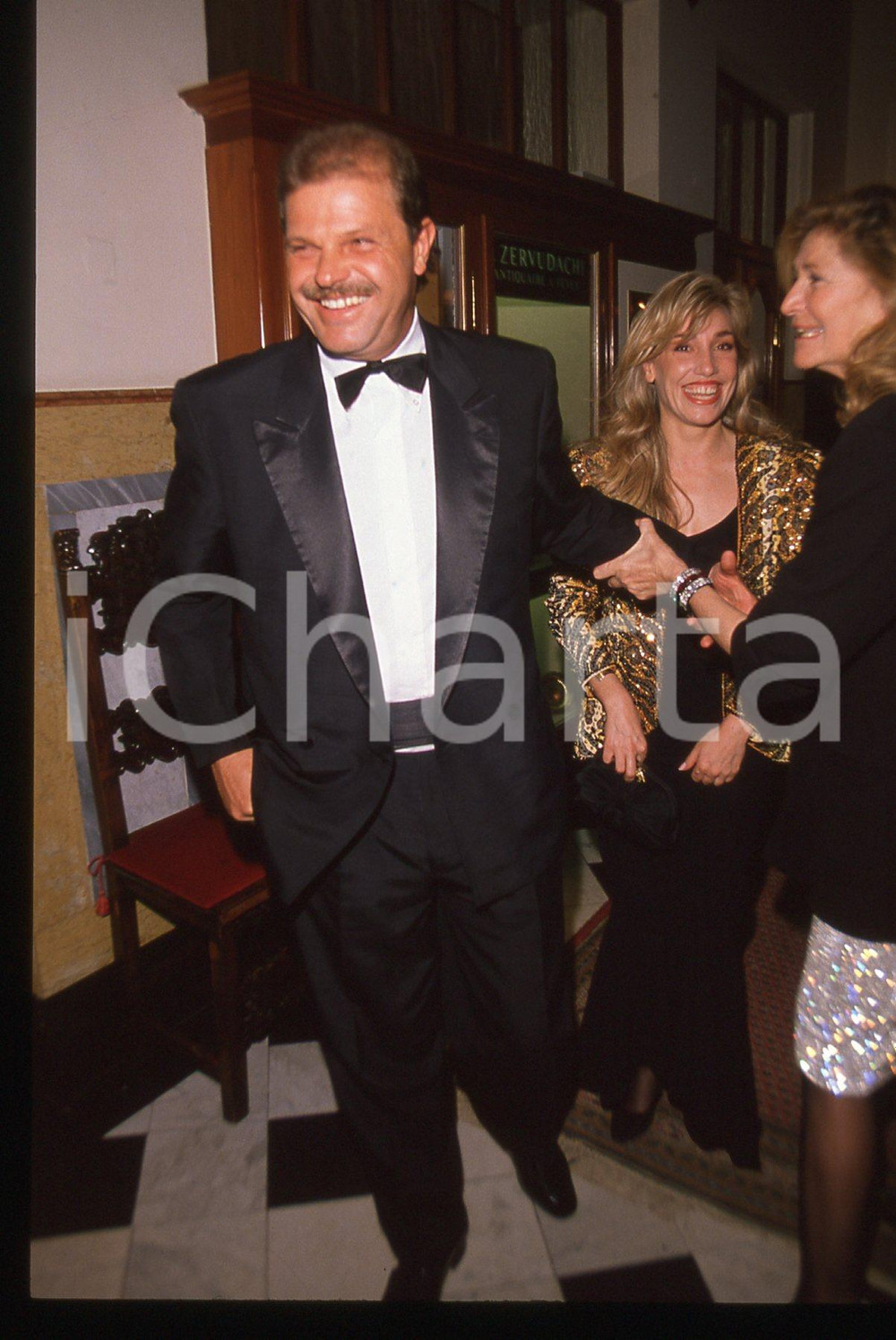 35mm vintage slide* 1990 COSTUME - Egon VON FURSTENBERG e Marta MARZOTTO