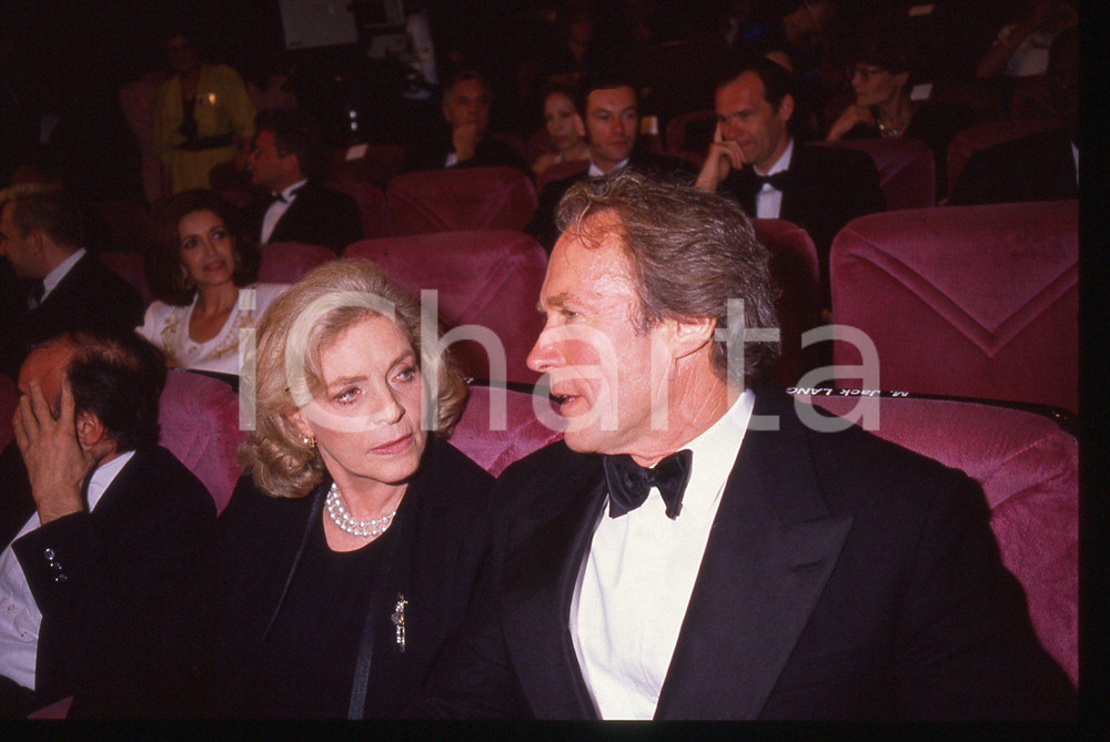 35mm vintage slide* 1990 Festival CANNES - Lauren BACALL e Clint EASTWOOD (3)