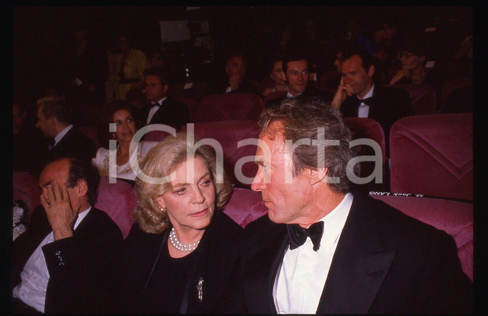 35mm vintage slide* 1990 Festival CANNES - Lauren BACALL e Clint EASTWOOD (4)