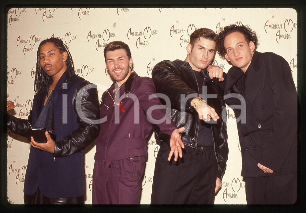 35mm vintage slide* 1992 American Music Awards COLOR ME BADD ritratto gruppo (6)