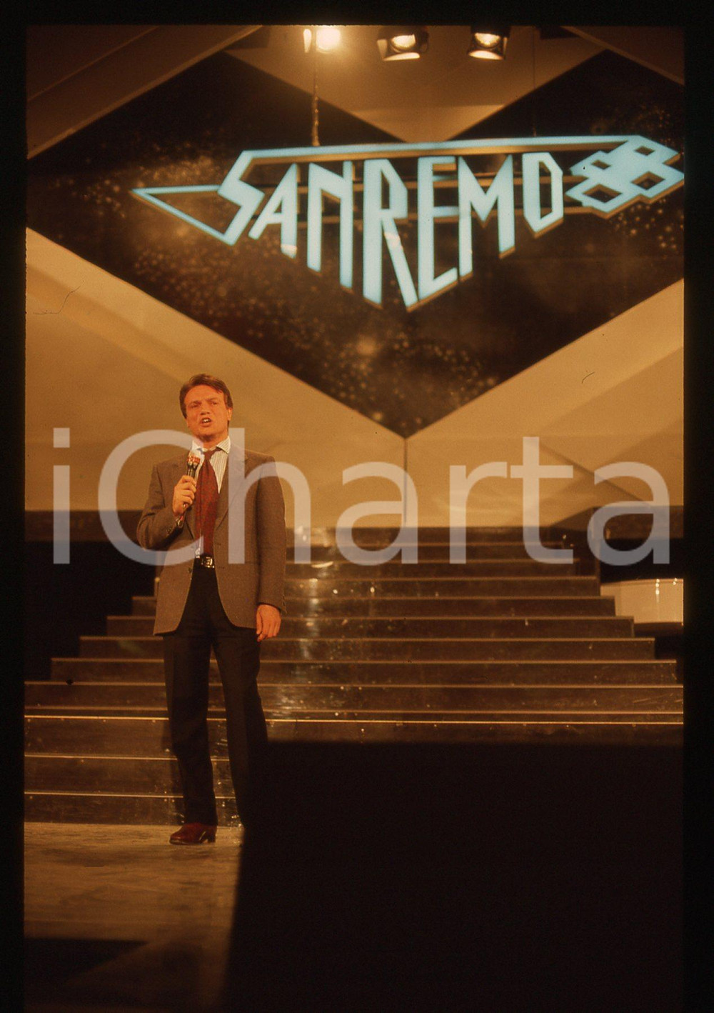 35mm vintage slide* 1988 Festival SANREMO Massimo RANIERI canta PERDERE L'AMORE