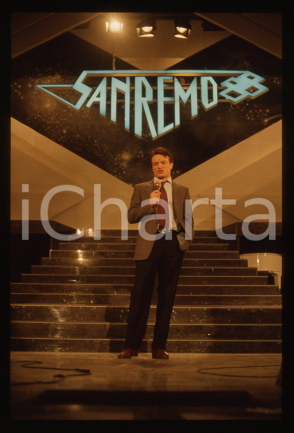 35mm vintage slide* 1988 Festival SANREMO Massimo RANIERI canta PERDERE L'AMORE*