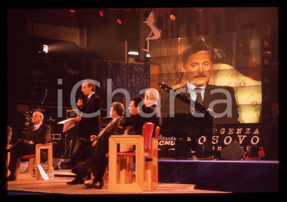 35mm vintage slide* 1998 PINOCCHIO Massimo D'ALEMA Gad LERNER Emergenza KOSOVO *
