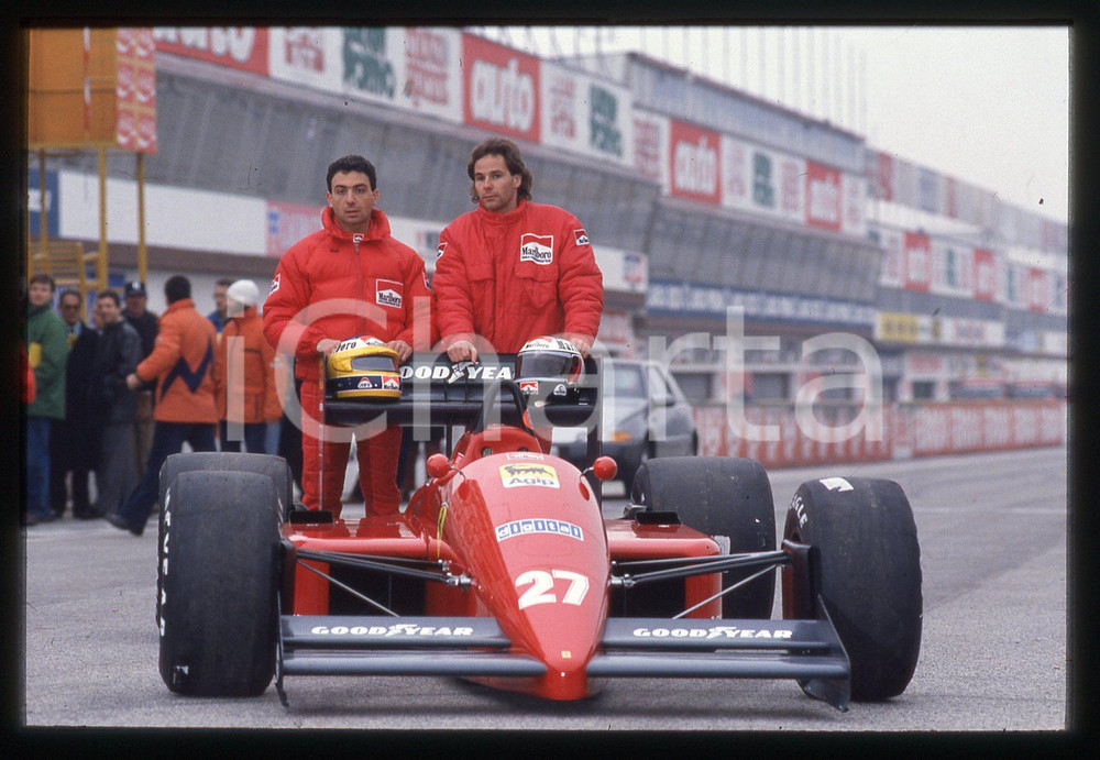 35mm vintage slide* 1988 F1 Gerhard BERGER Michele ALBORETO con FERRARI 87/88  3