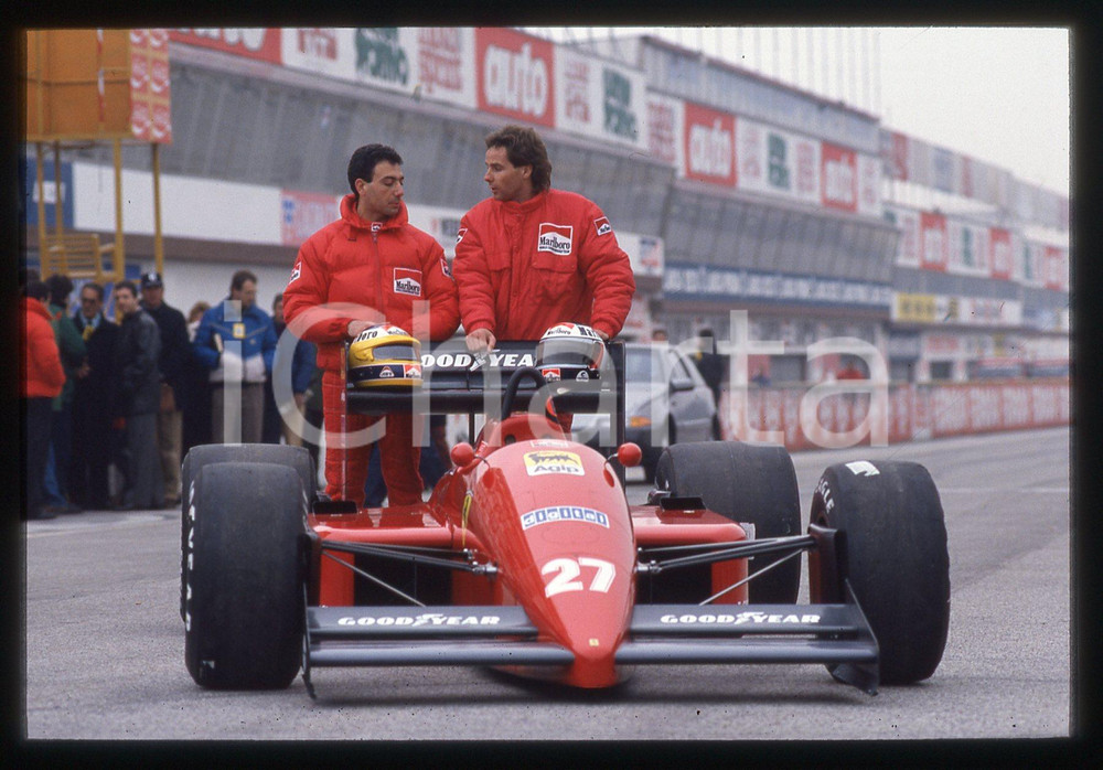 35mm vintage slide* 1988 F1 Gerhard BERGER Michele ALBORETO con FERRARI 87/88  4